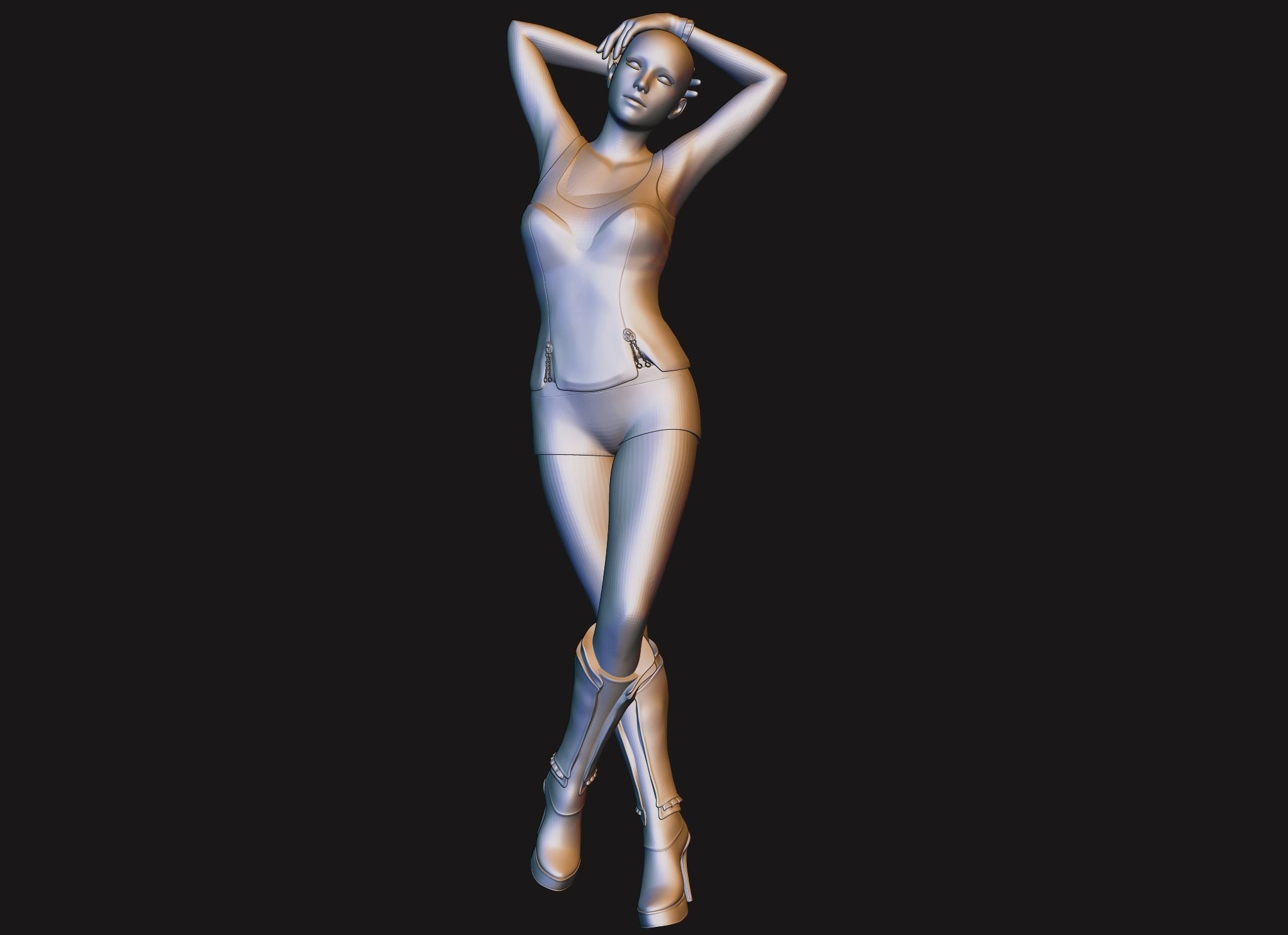 Sexy Posed Female High quality 3D print model_2