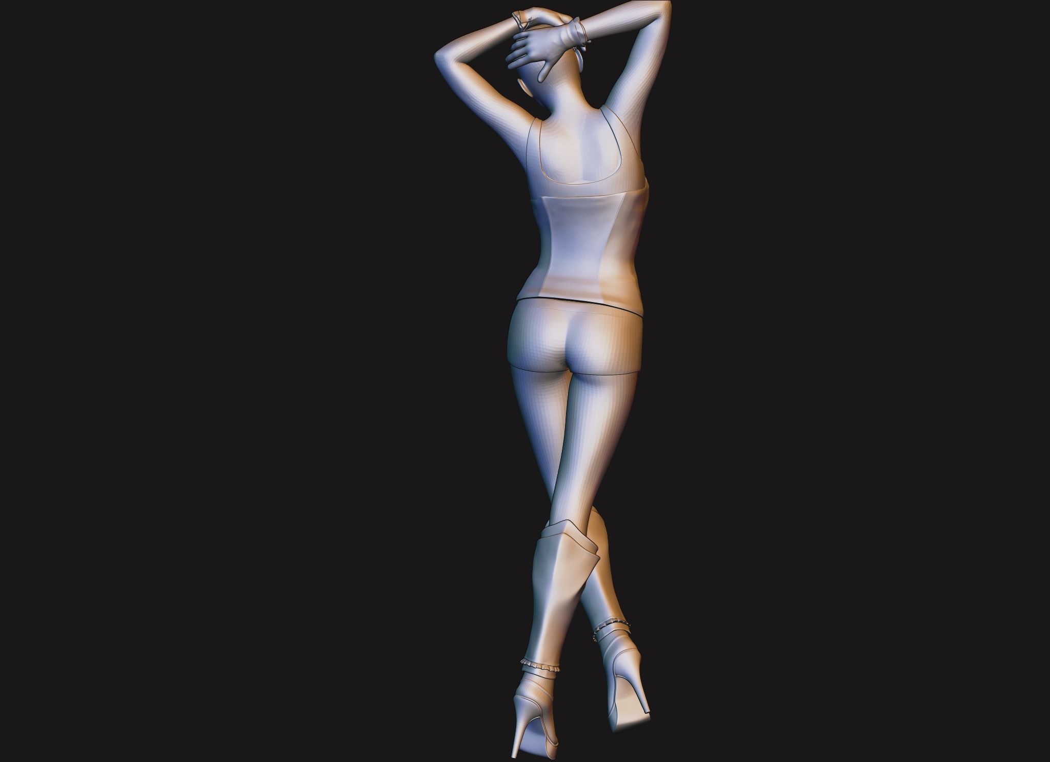 Sexy Posed Female High quality 3D print model_8