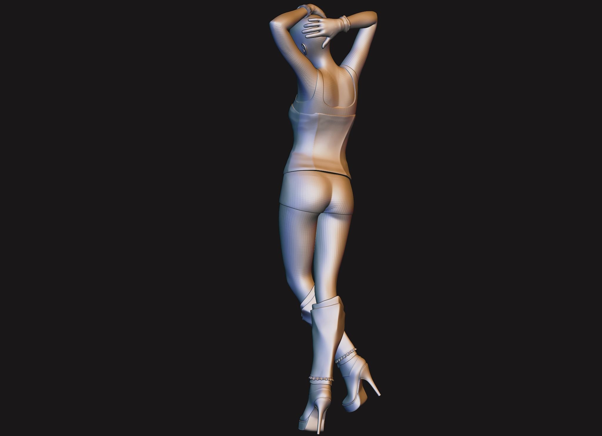 Sexy Posed Female High quality 3D print model_7