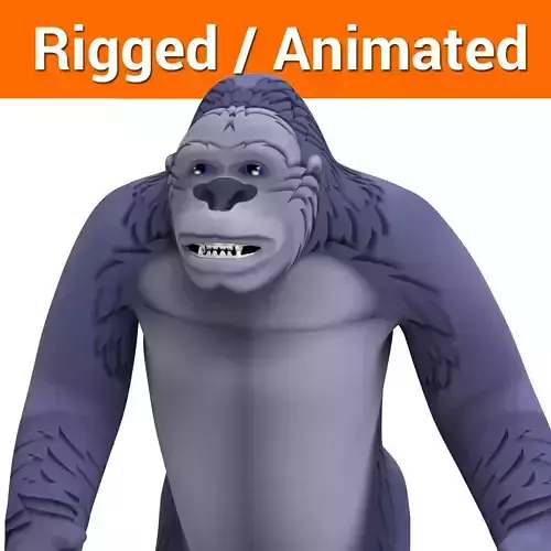 3D Cartoon Gorilla rigged and animated 