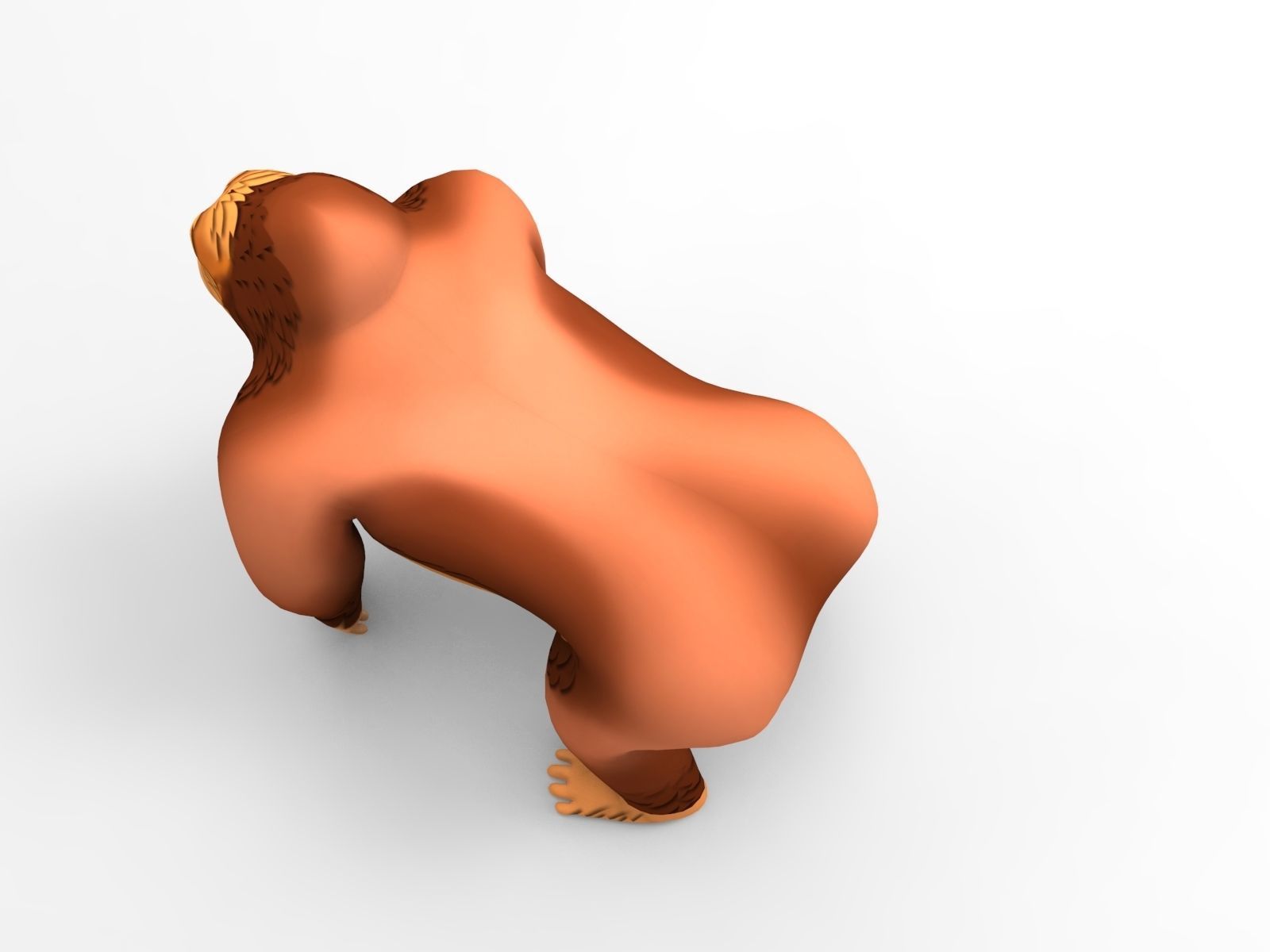 3D Cartoon Model Gorilla Animated and Rigged Low-poly 3D model_11