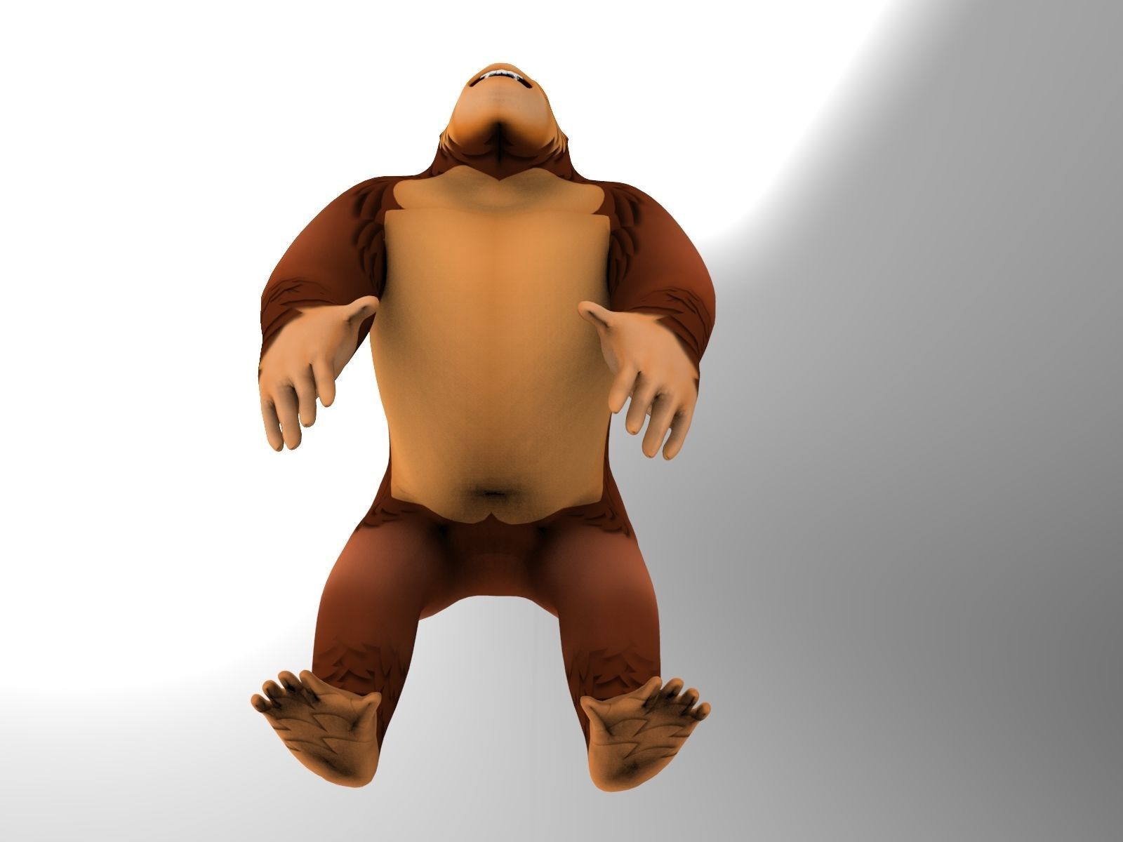 3D Cartoon Model Gorilla Animated and Rigged Low-poly 3D model_13