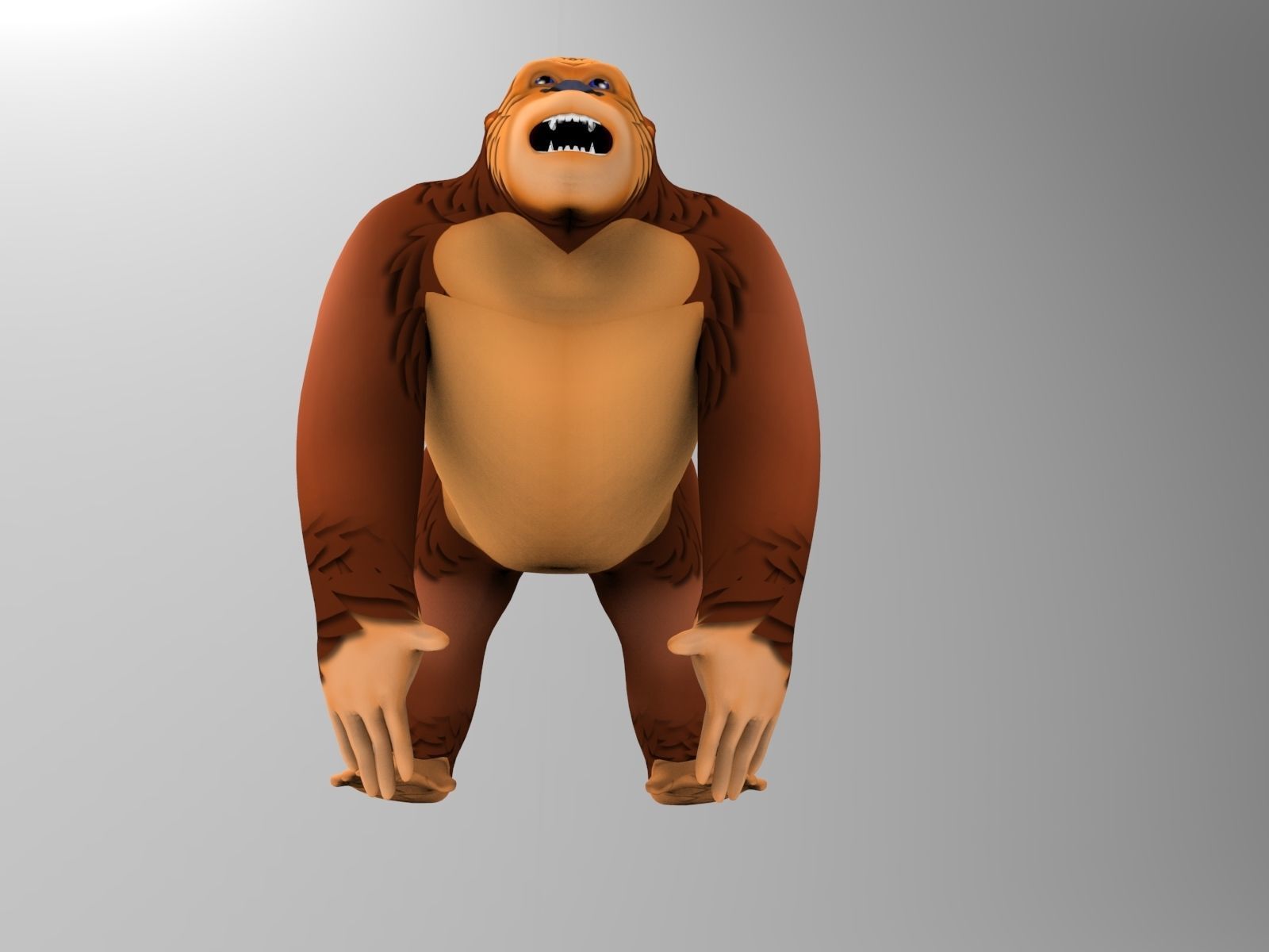 3D Cartoon Model Gorilla Animated and Rigged Low-poly 3D model_12