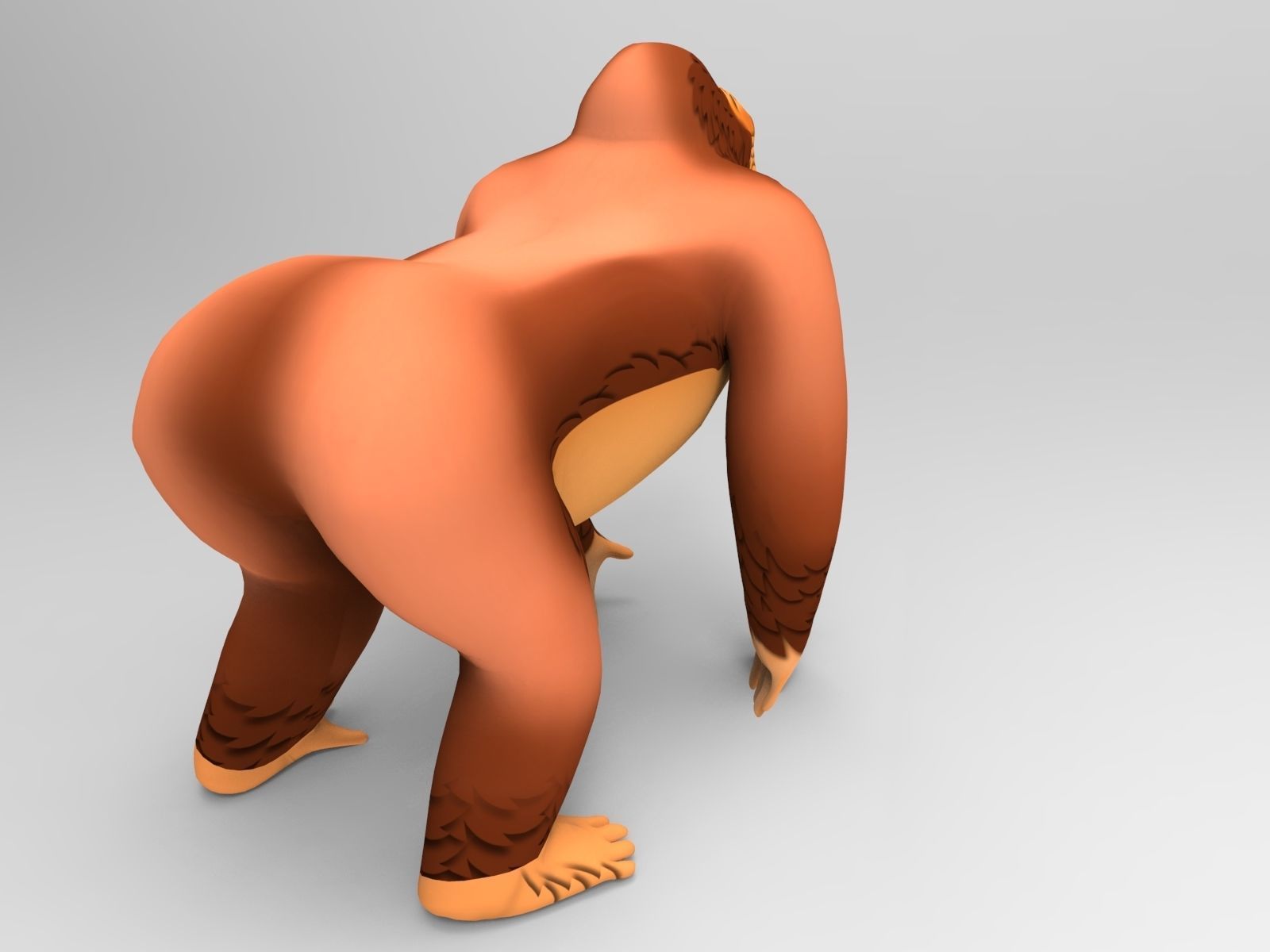 3D Cartoon Model Gorilla Animated and Rigged Low-poly 3D model_4