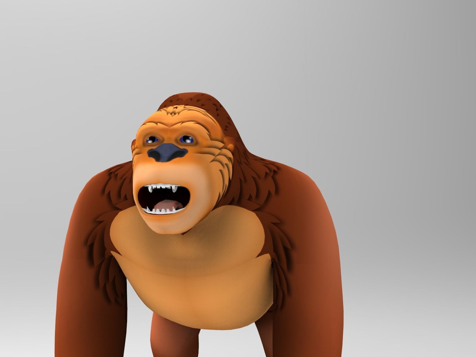 3D Cartoon Model Gorilla Animated and Rigged Low-poly 3D model_14