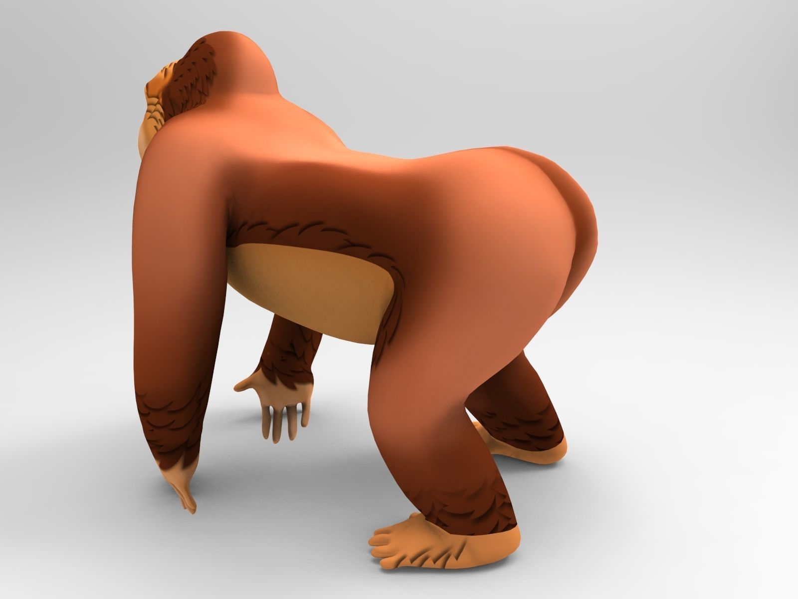 3D Cartoon Model Gorilla Animated and Rigged Low-poly 3D model_6