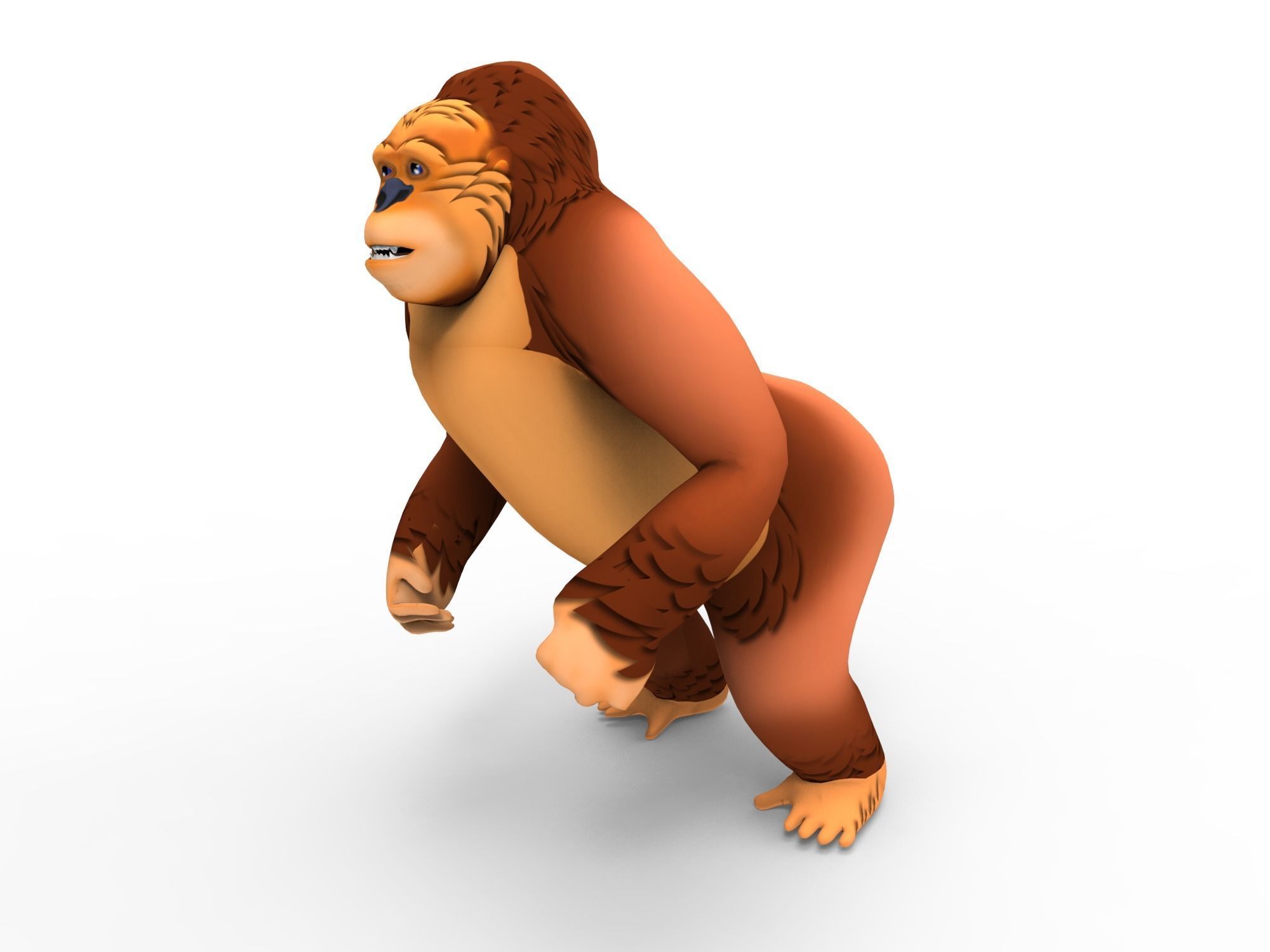 3D Cartoon Model Gorilla Animated and Rigged Low-poly 3D model_15