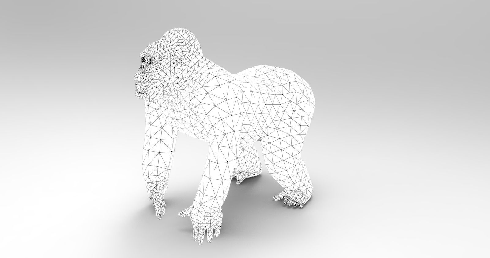 3D Cartoon Model Gorilla Animated and Rigged Low-poly 3D model_19