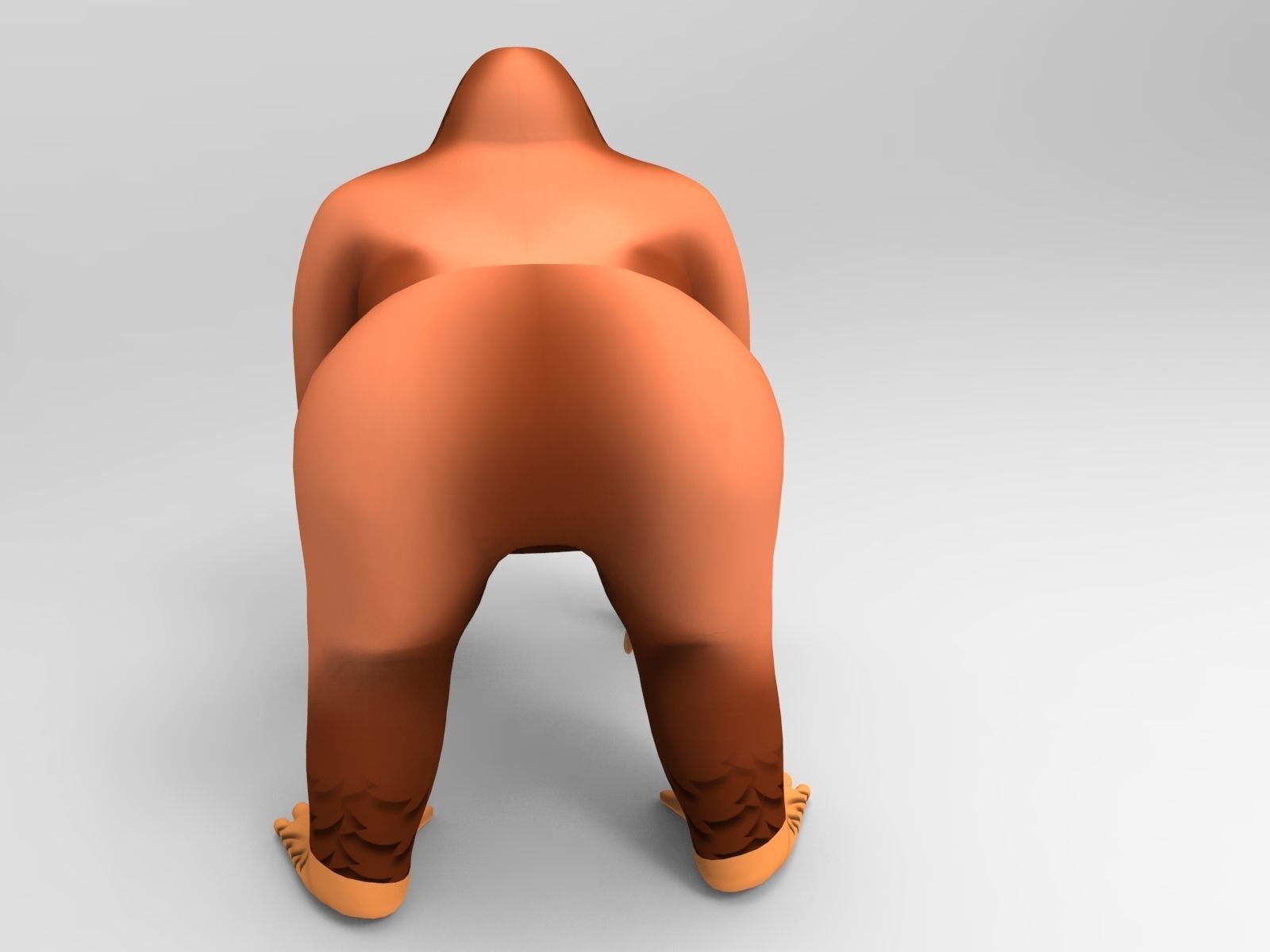 3D Cartoon Model Gorilla Animated and Rigged Low-poly 3D model_5