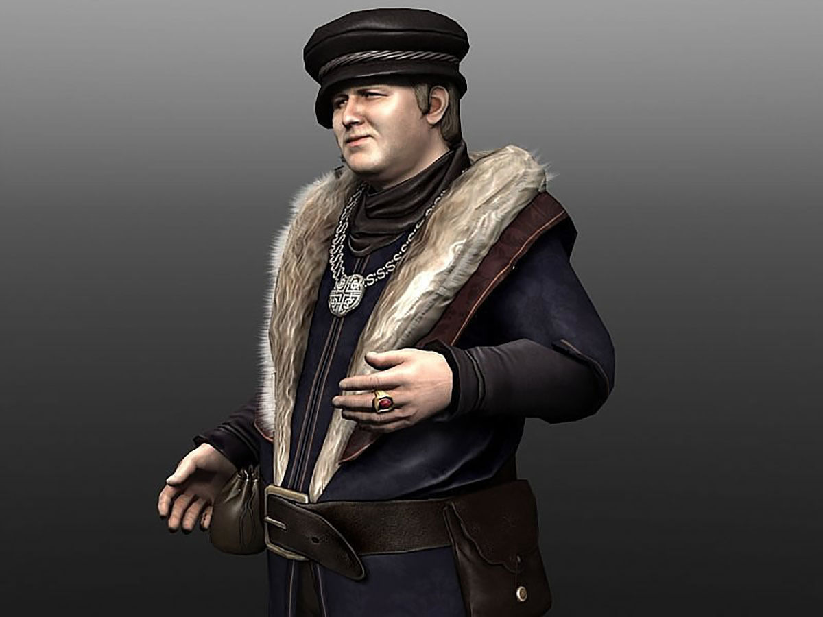 Medieval Citizen Low-poly 3D model_7