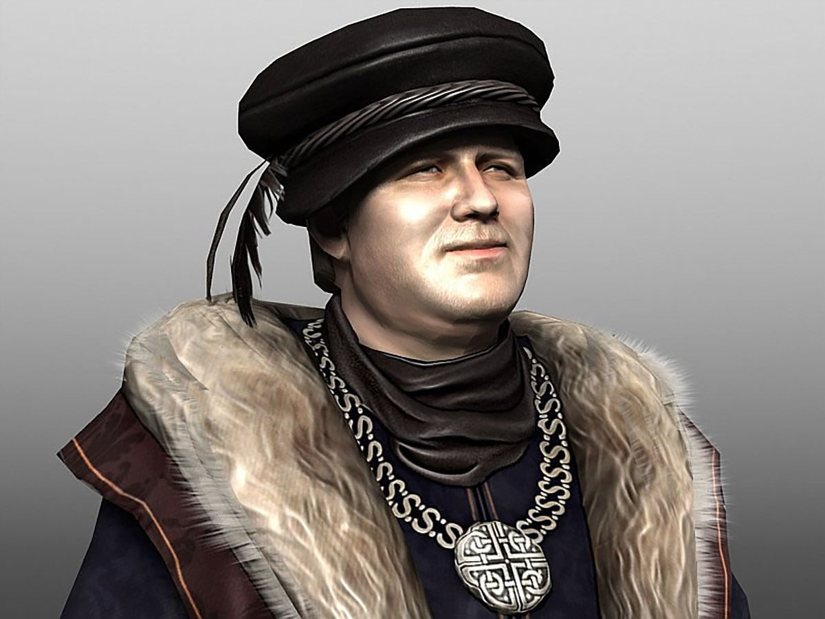 Medieval Citizen Low-poly 3D model_2