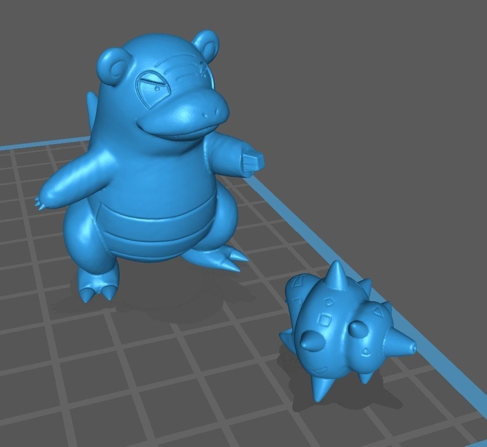 Pokemon Galarian Slowpoke and Slowbro 3D Print Model 3D print model_2