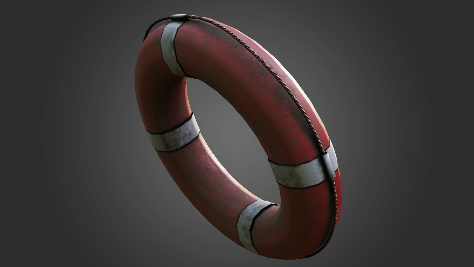 Wooden Boat Low-poly 3D model_33