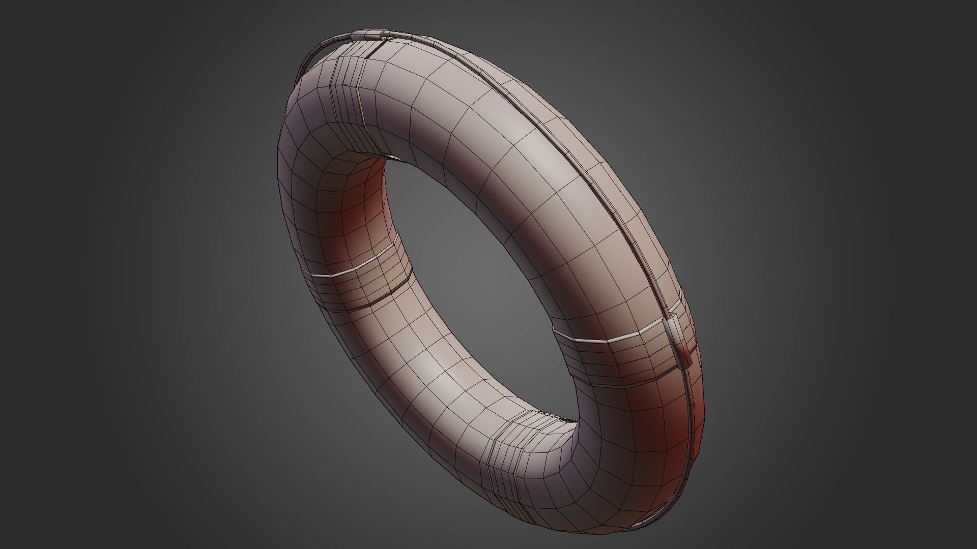 Wooden Boat Low-poly 3D model_35