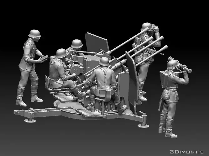 German soldiers flak 38 3D print model