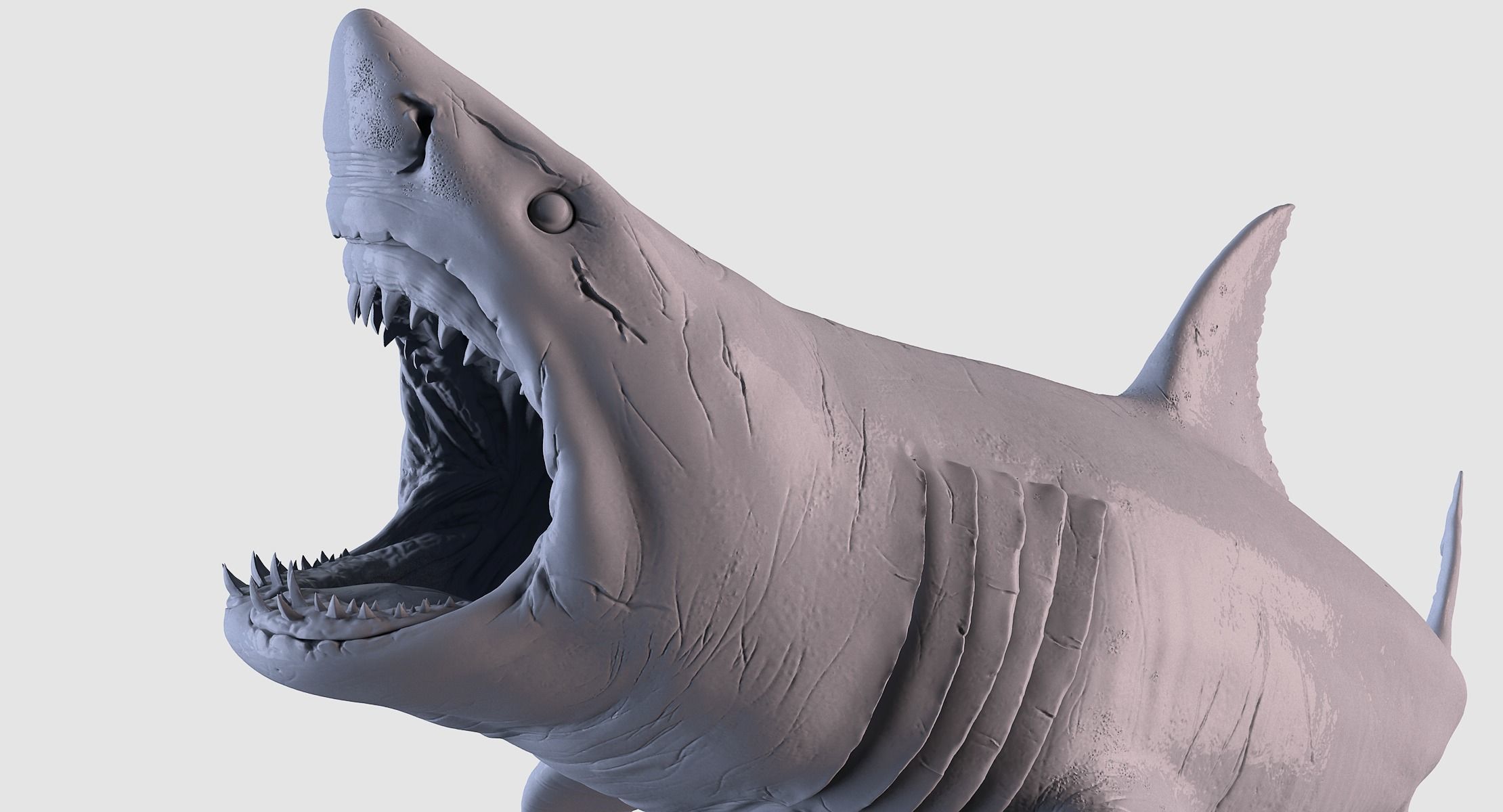 White Shark Statue 3D print model_8