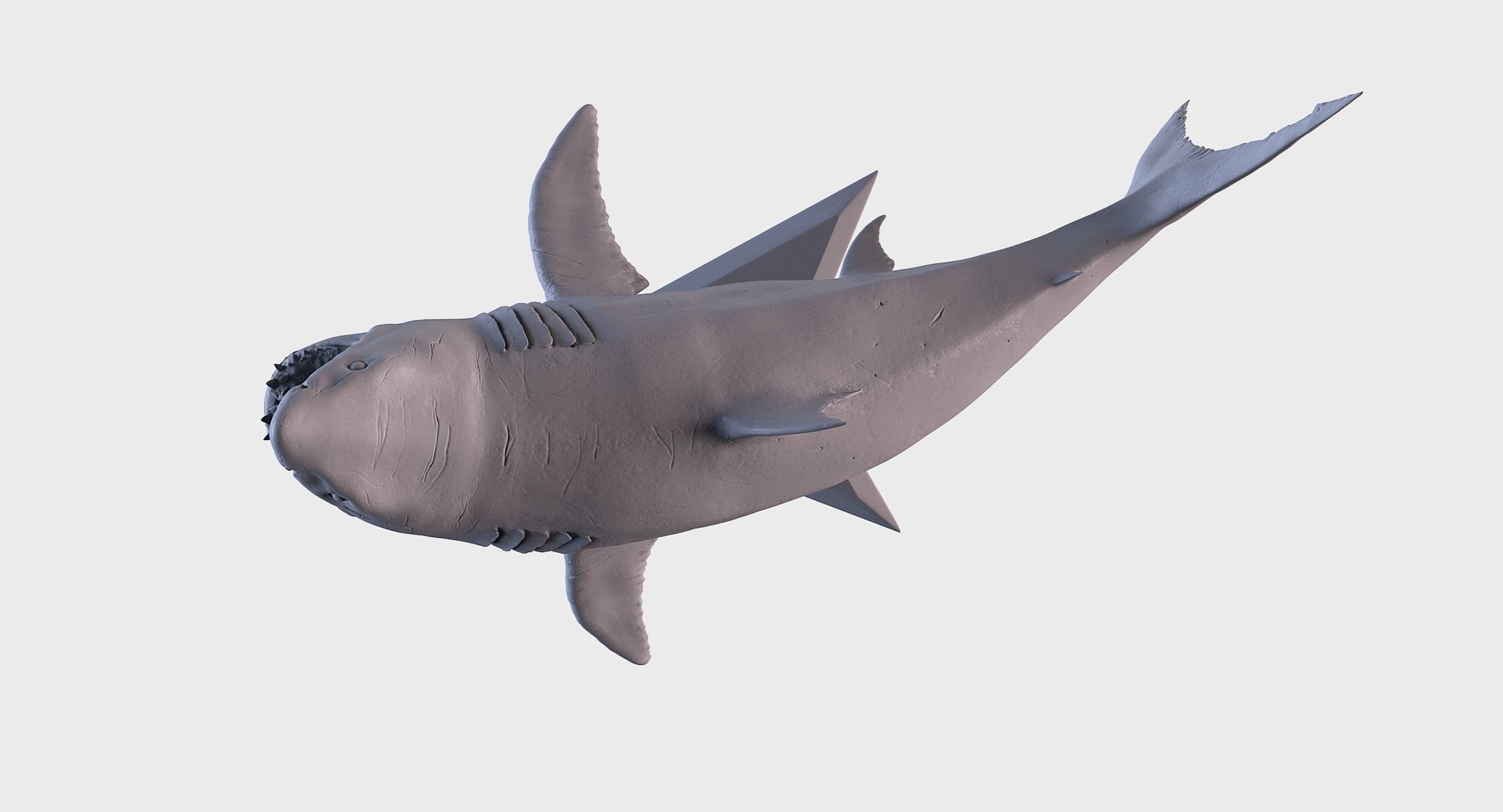 White Shark Statue 3D print model_6