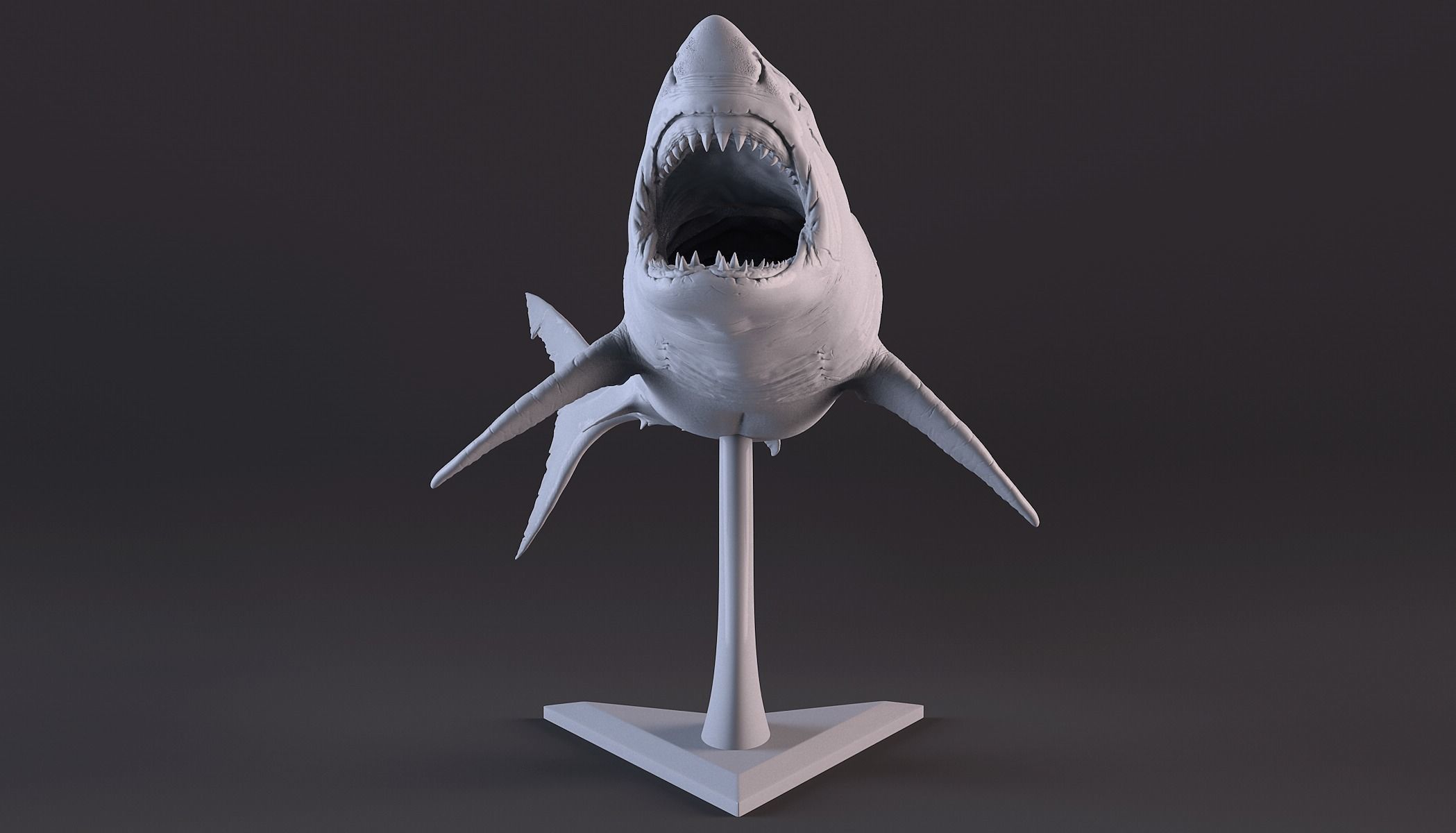 White Shark Statue 3D print model_21