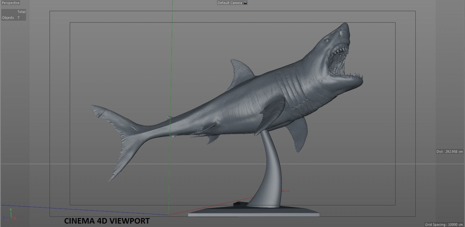 White Shark Statue 3D print model_15