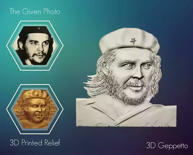 3D Relief sculpture  of Che Guevara 3D print model