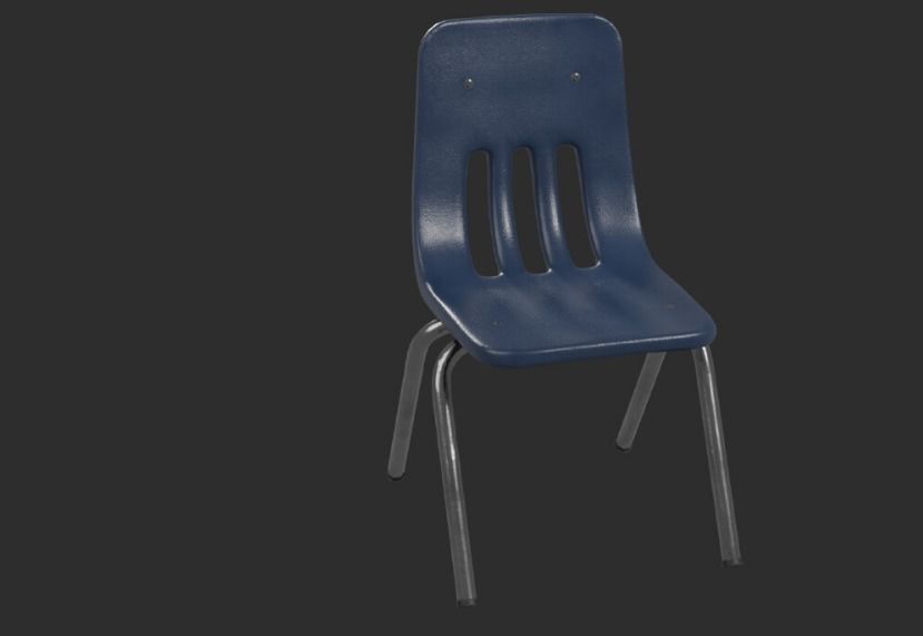 3D model School Chair VR / AR / lowpoly OBJ FBX STL BLEND DAE ABC