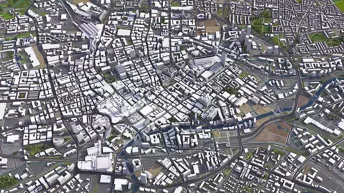 Manchester Low-poly 3D model 5