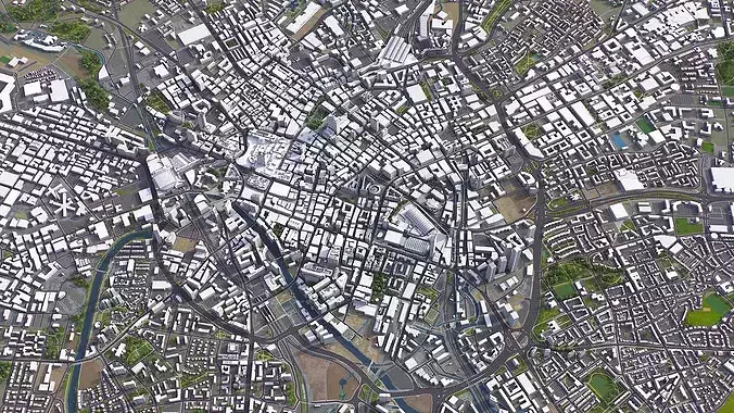 Manchester Low-poly 3D model 4