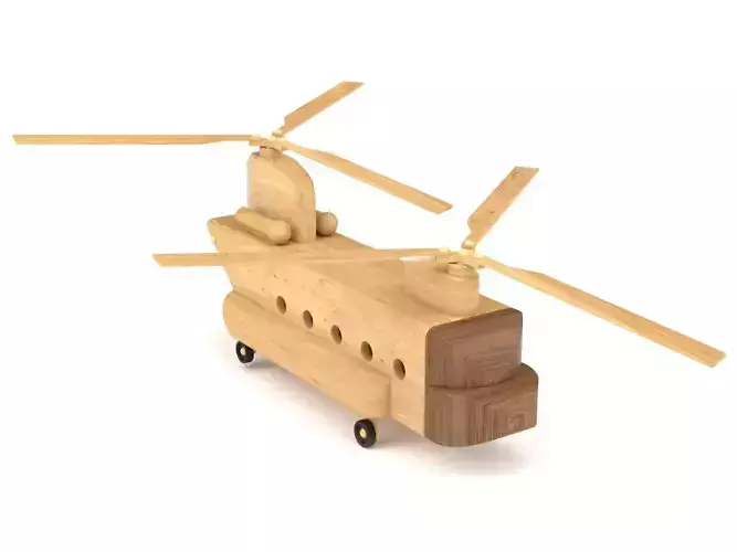 Wooden toy helicopter 02
