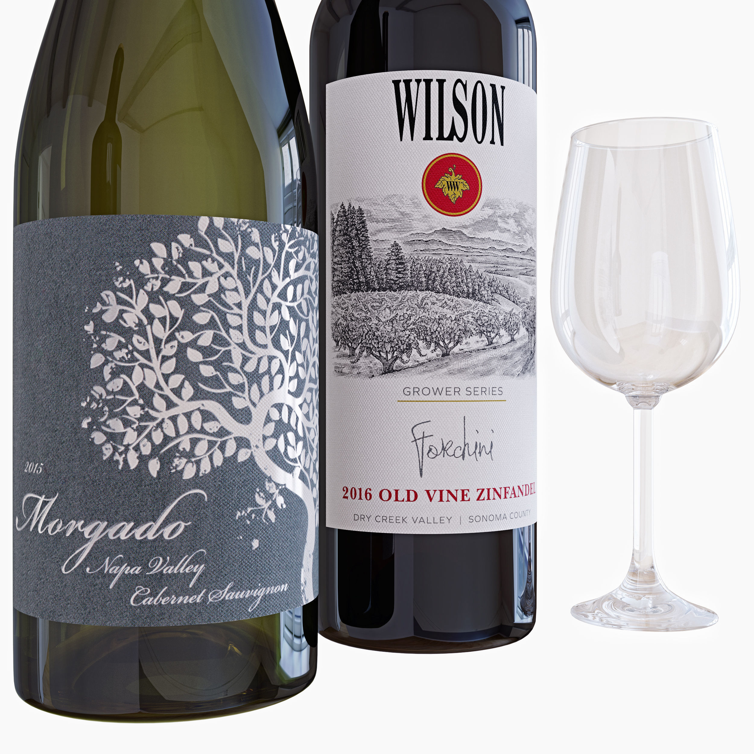 Wine bottle set 10 3D model_3