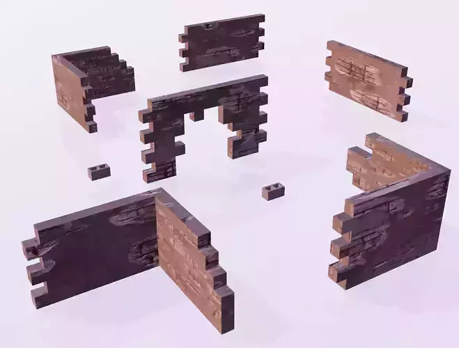 Modular Wall Pack Free low-poly 3D model