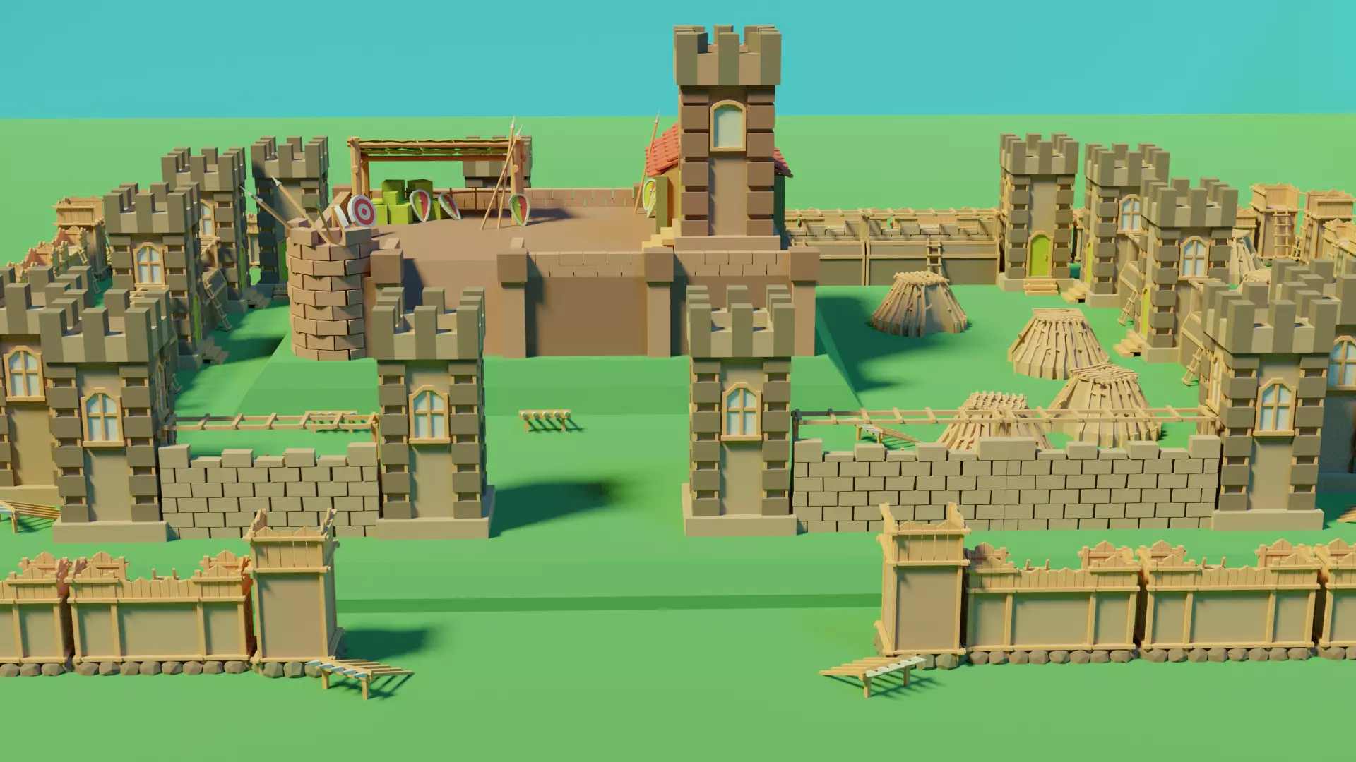FREE castle pack Free low-poly 3D model_0