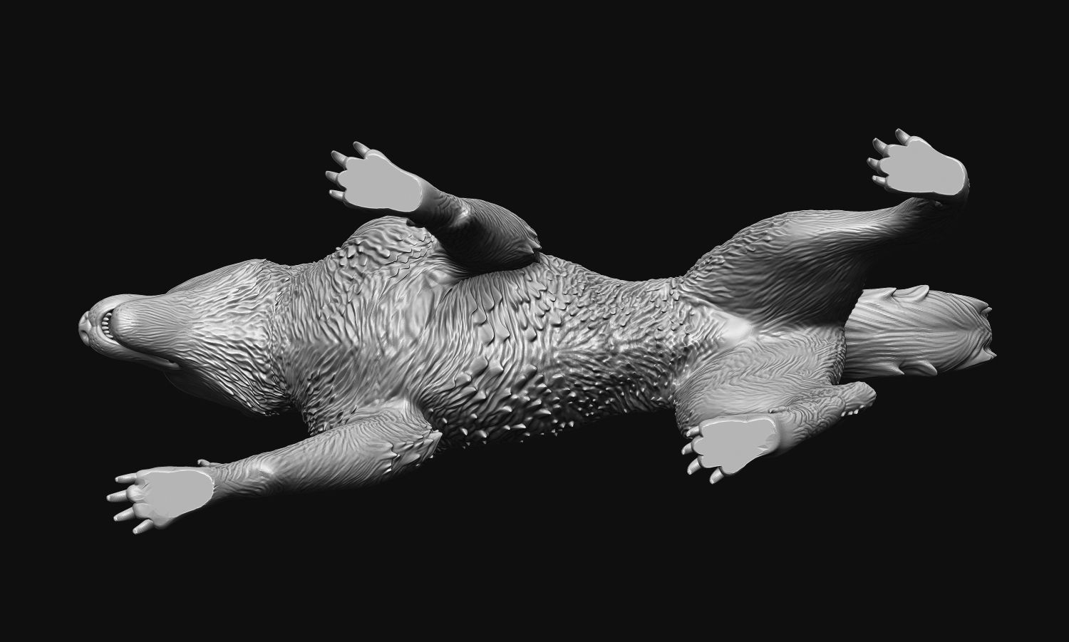 Growling Wolf 3D print model_5