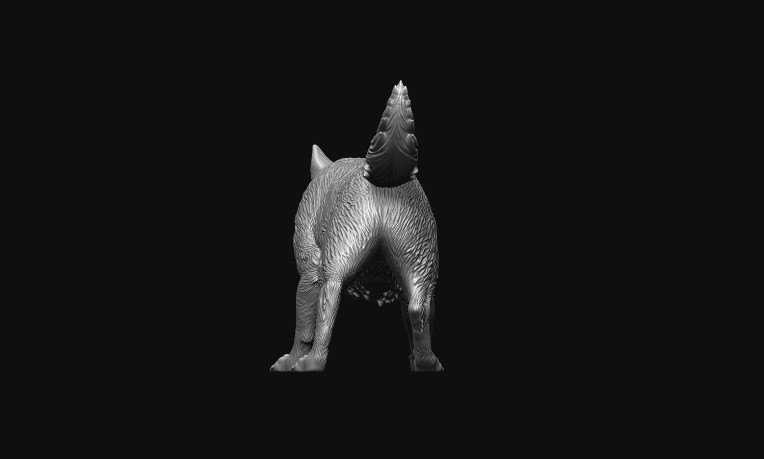 Growling Wolf 3D print model_20