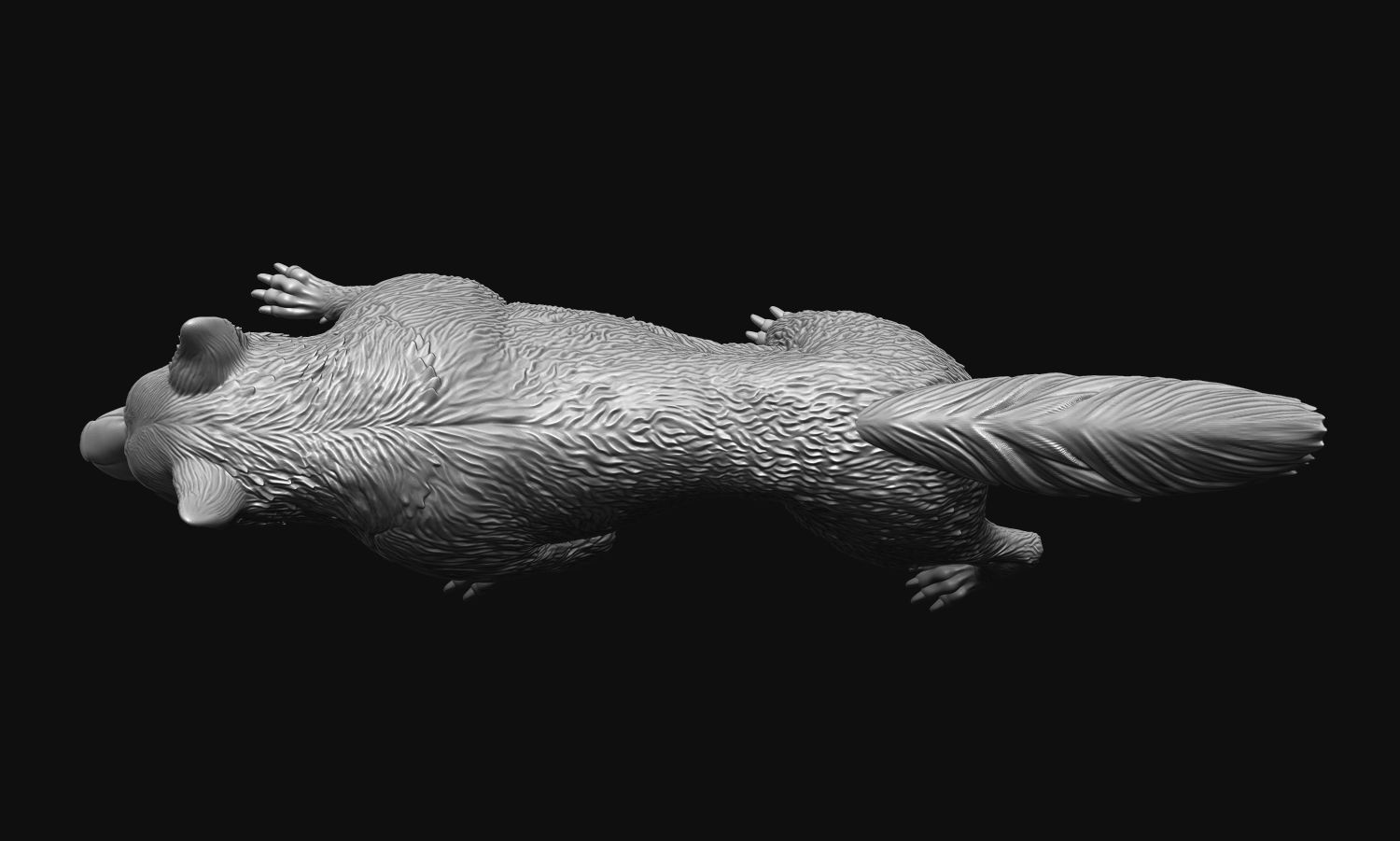 Growling Wolf 3D print model_4