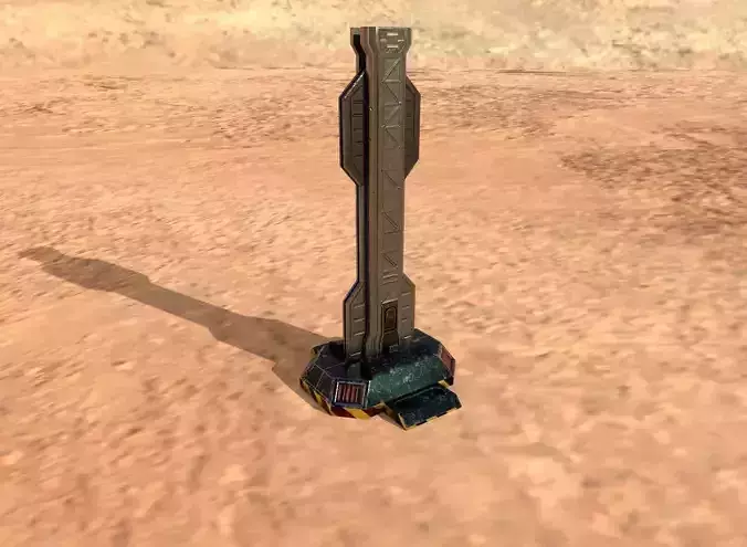 Sci-fi Pillar  Low-poly 3D model