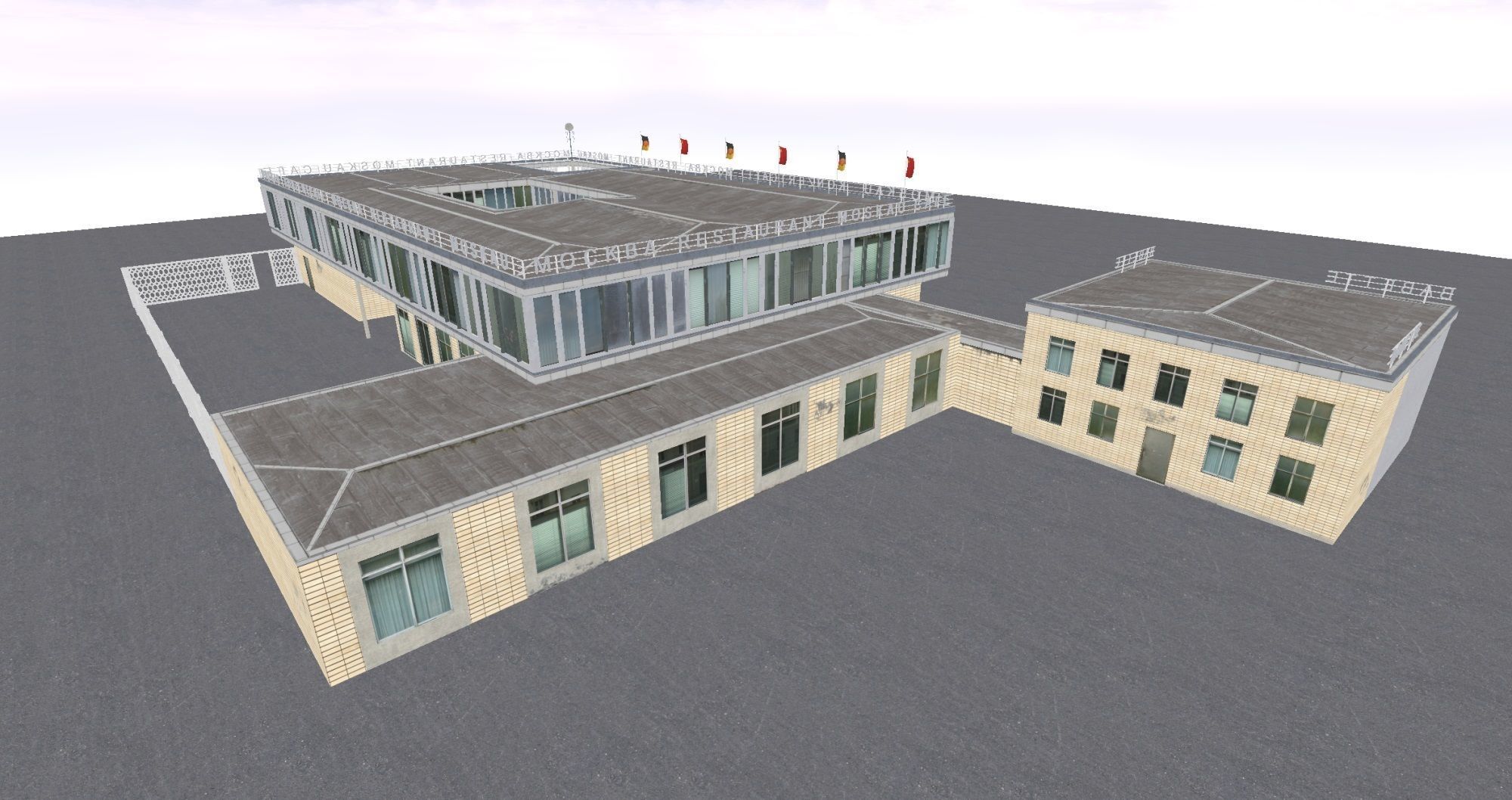 East Berlin Cafe Restaurant Moskau Low-poly 3D model_8