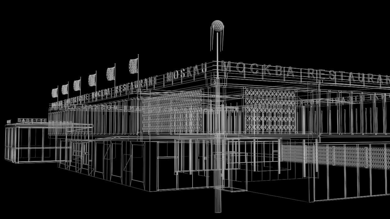 East Berlin Cafe Restaurant Moskau Low-poly 3D model_55