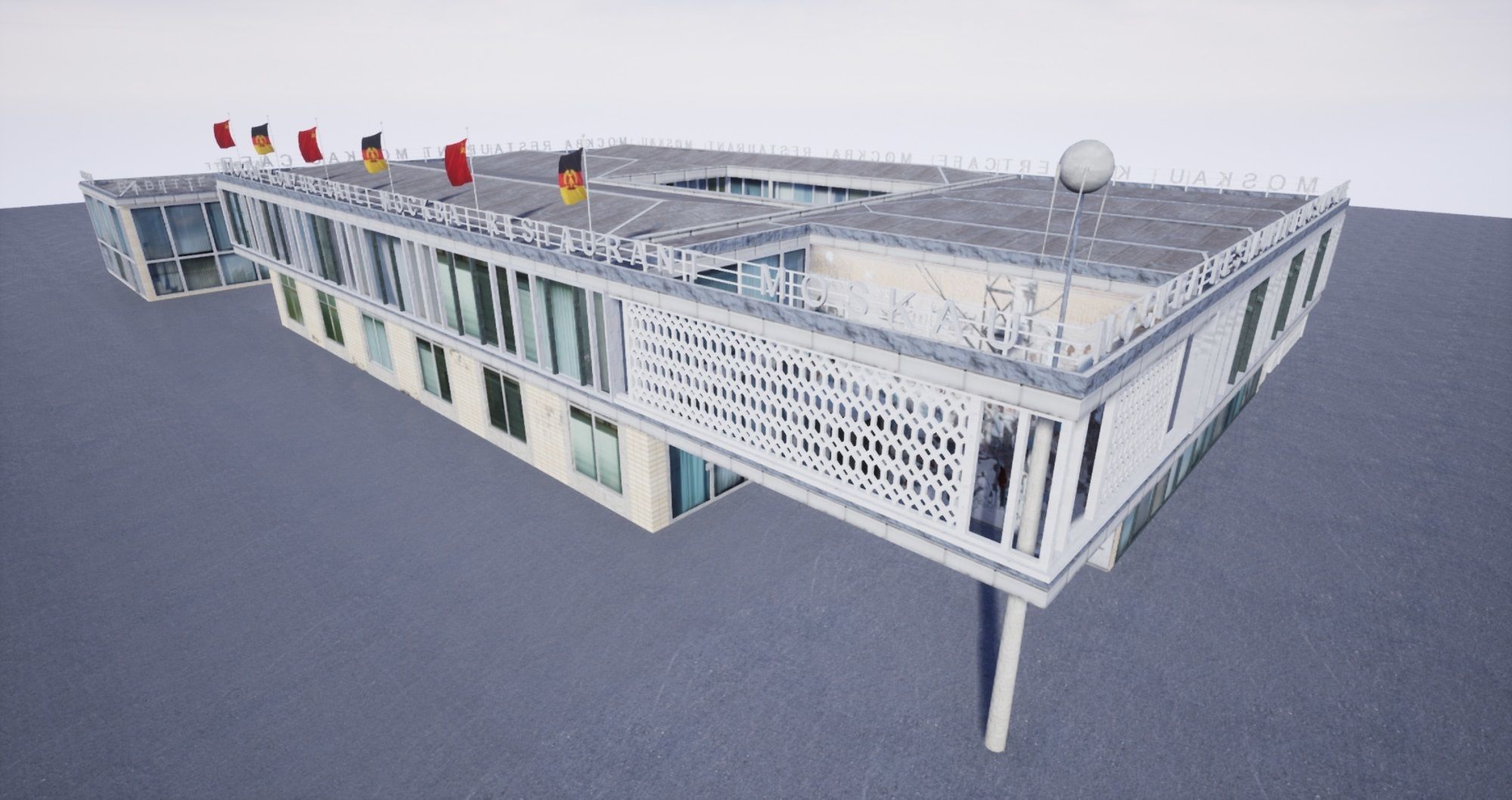 East Berlin Cafe Restaurant Moskau Low-poly 3D model_3