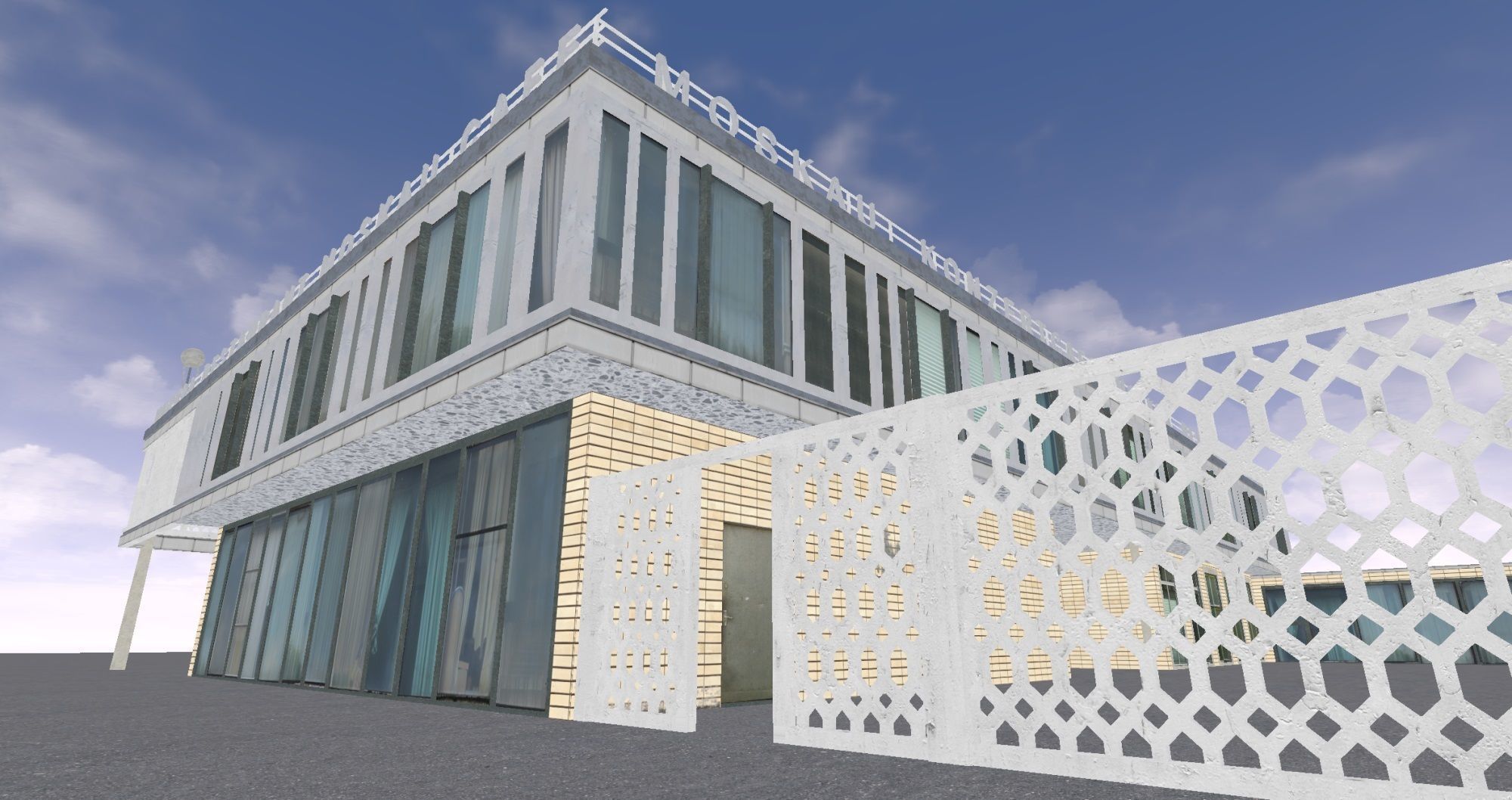 East Berlin Cafe Restaurant Moskau Low-poly 3D model_46