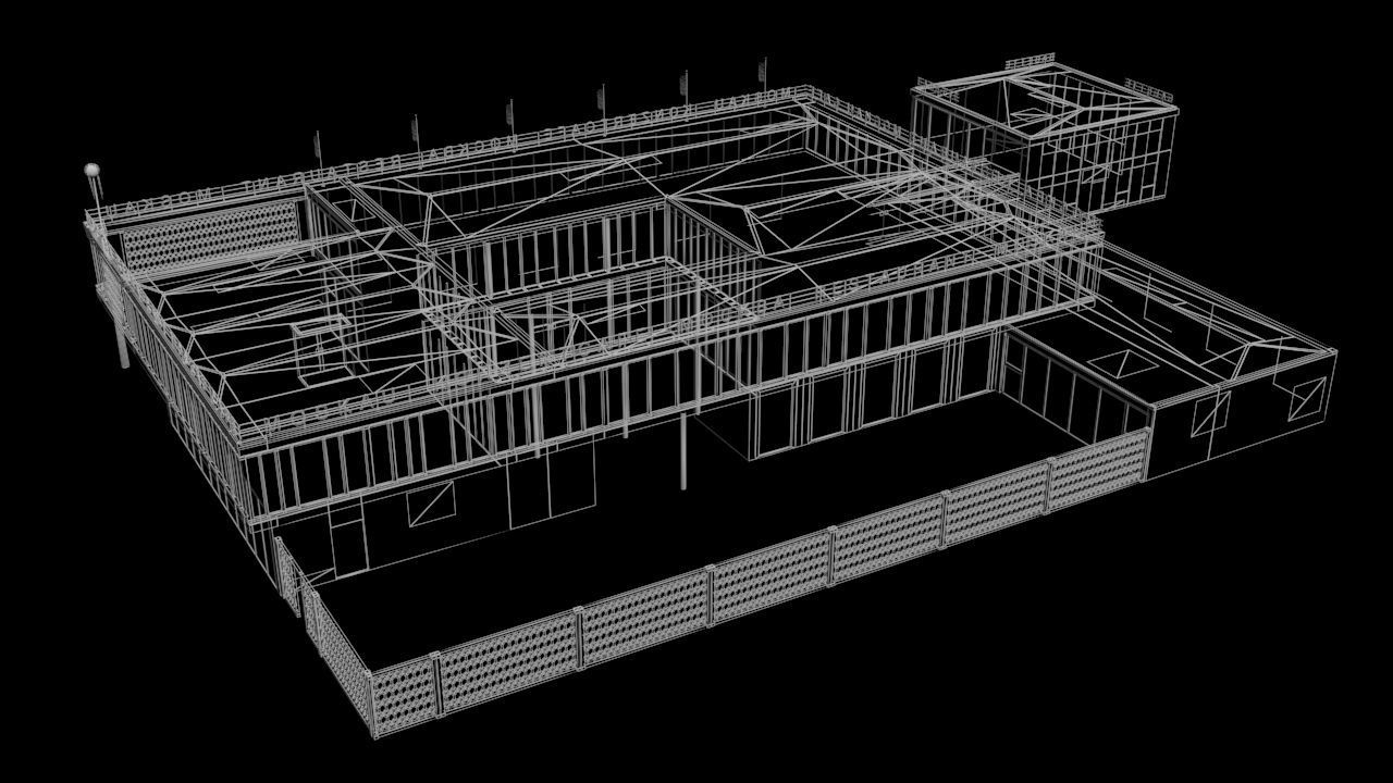 East Berlin Cafe Restaurant Moskau Low-poly 3D model_52