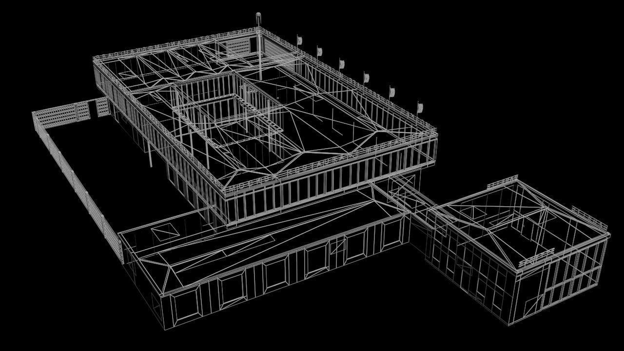 East Berlin Cafe Restaurant Moskau Low-poly 3D model_53