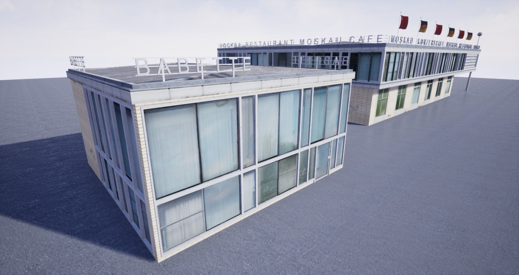 East Berlin Cafe Restaurant Moskau Low-poly 3D model_39