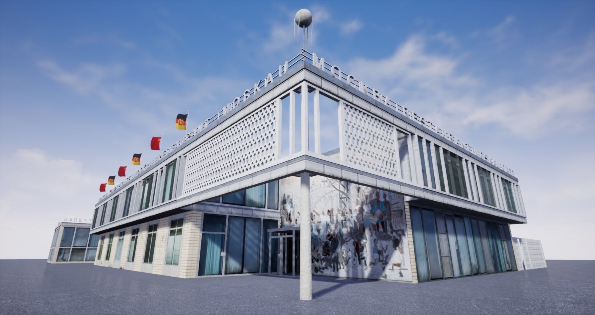 East Berlin Cafe Restaurant Moskau Low-poly 3D model_0