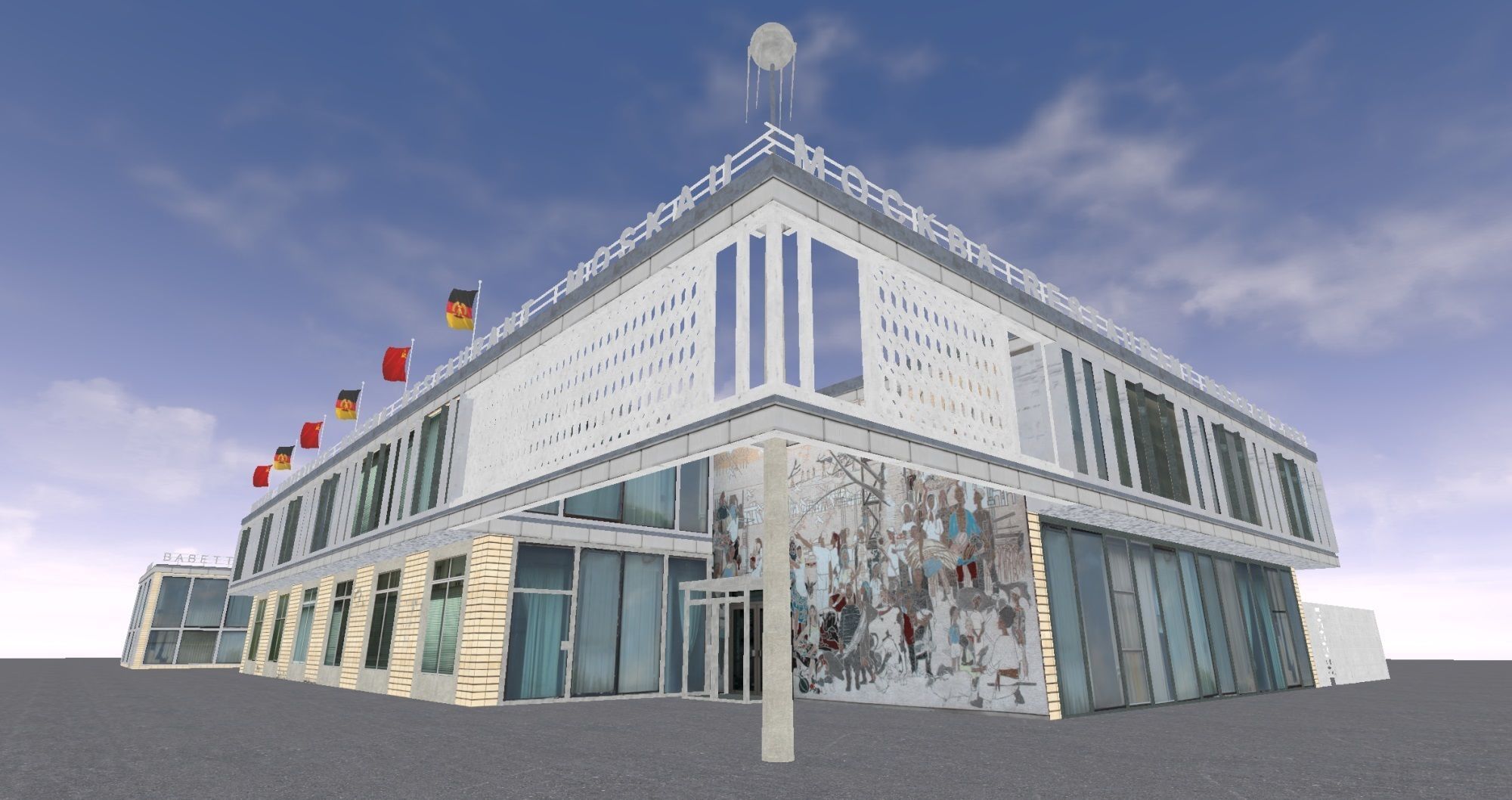 East Berlin Cafe Restaurant Moskau Low-poly 3D model_2