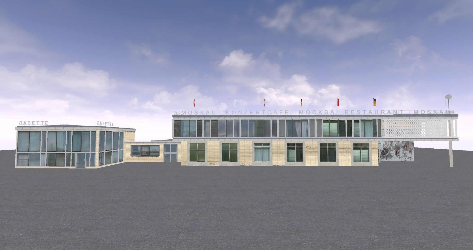 East Berlin Cafe Restaurant Moskau Low-poly 3D model_48