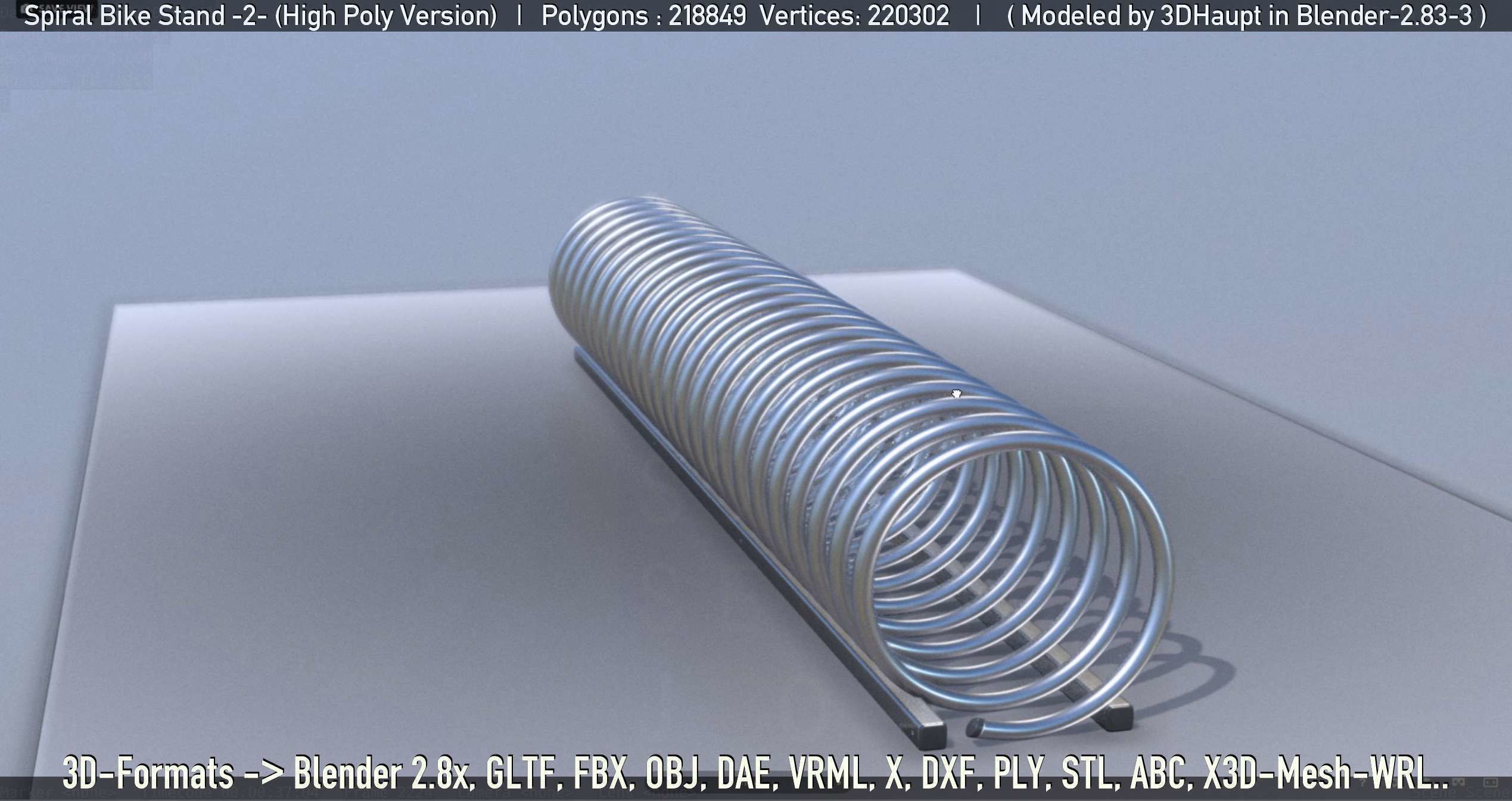 Spiral Bike Stand -2- High-Poly Version 3D model_34