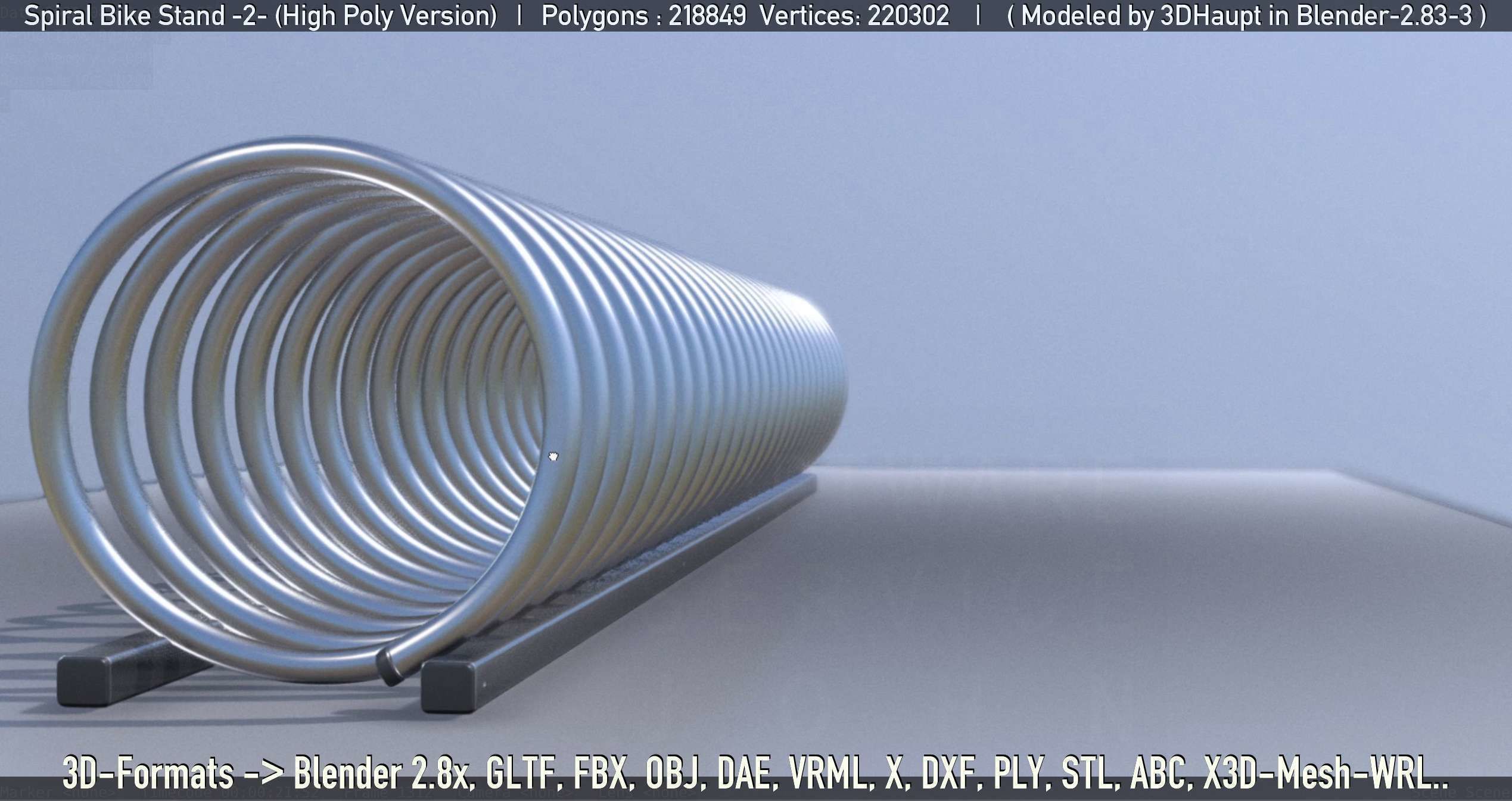 Spiral Bike Stand -2- High-Poly Version 3D model_53