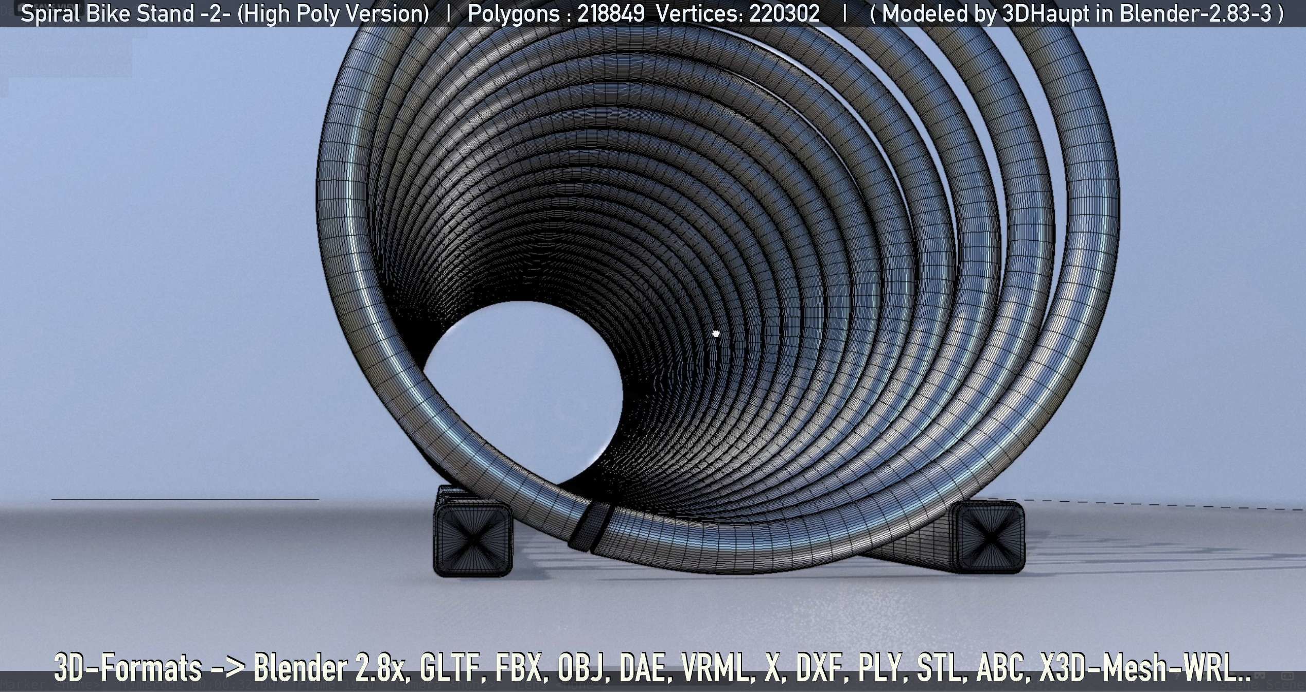 Spiral Bike Stand -2- High-Poly Version 3D model_40
