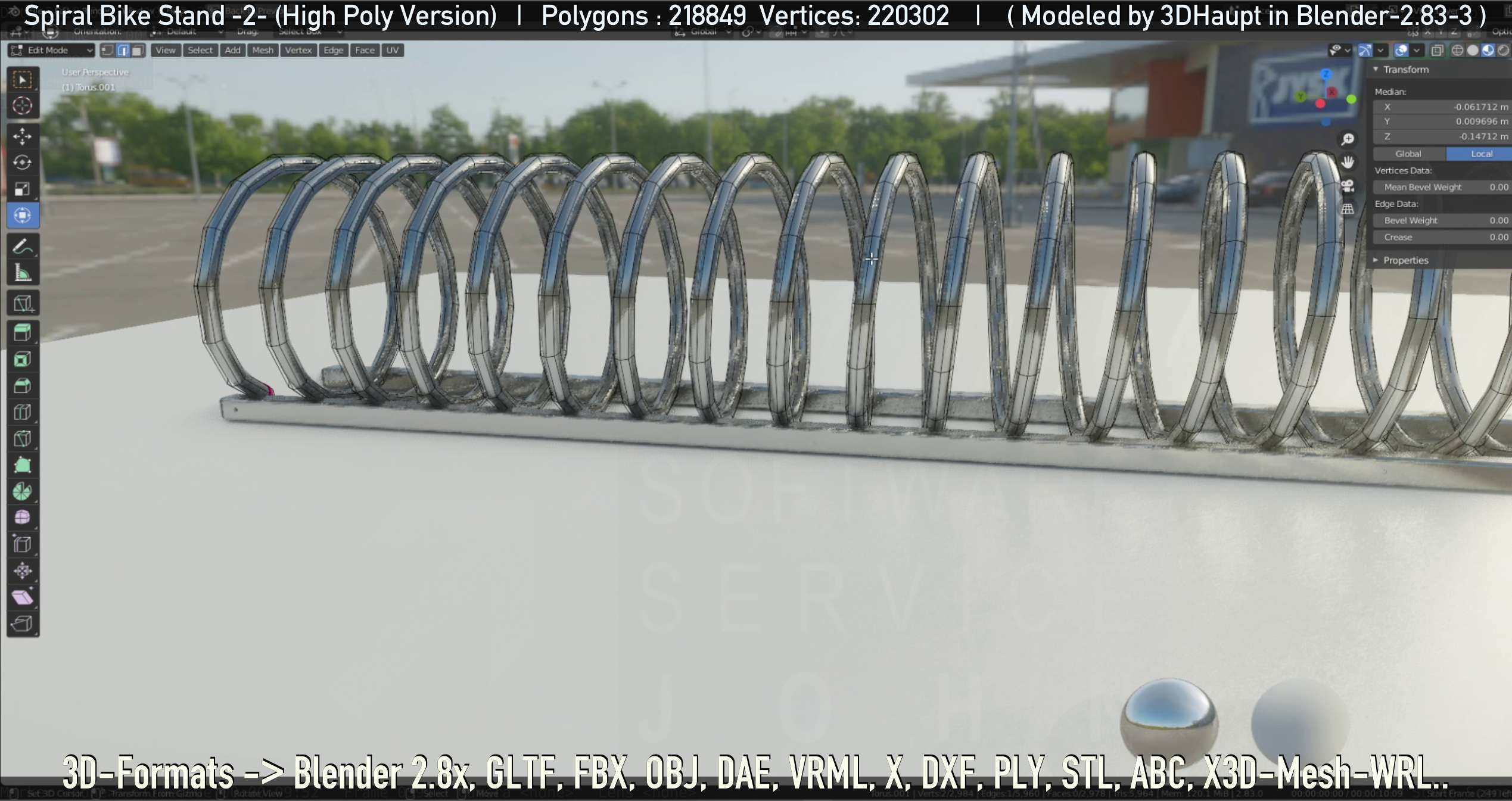 Spiral Bike Stand -2- High-Poly Version 3D model_48