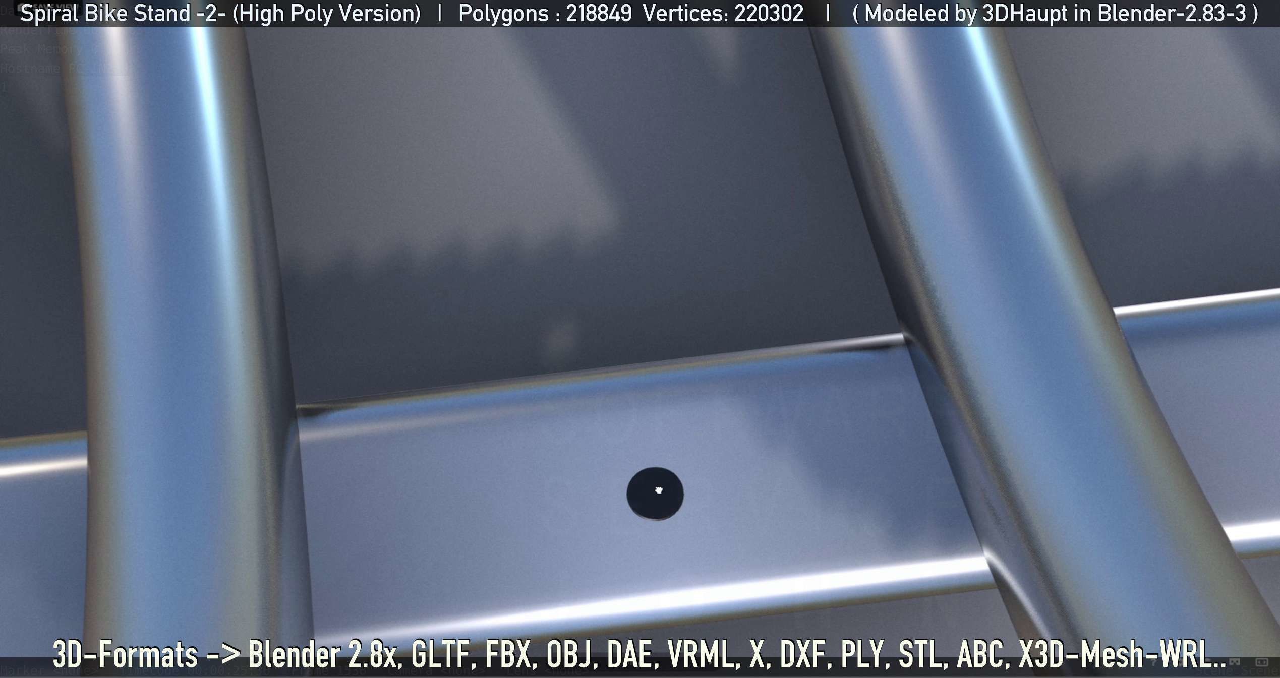 Spiral Bike Stand -2- High-Poly Version 3D model_22